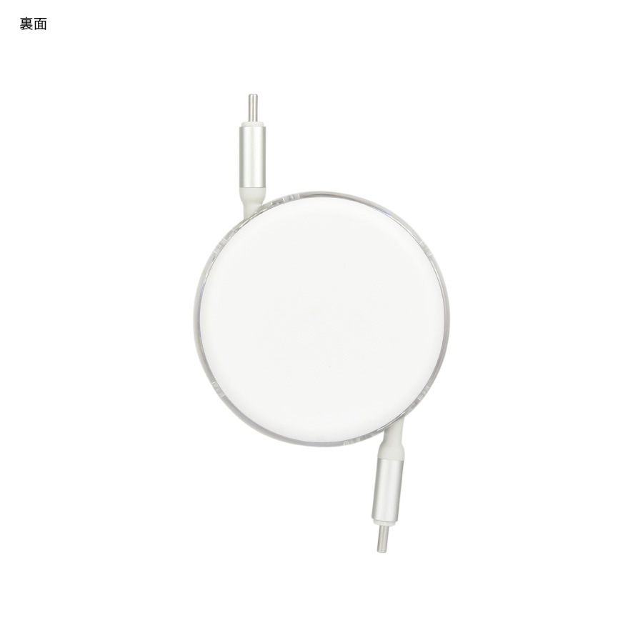 ホワイトタイガーとブラックタイガー PD60W 対応 USB2.0 リール式 Type-C ケーブル