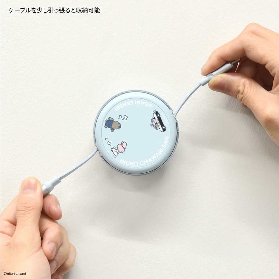 ホワイトタイガーとブラックタイガー PD60W 対応 USB2.0 リール式 Type-C ケーブル