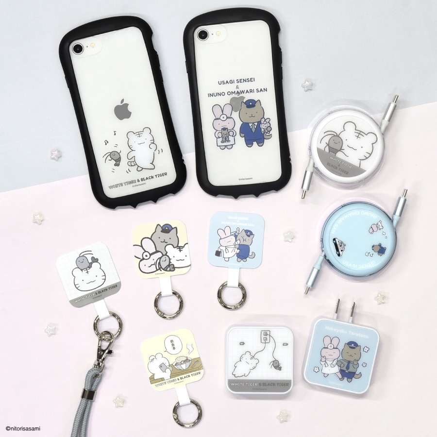 ホワイトタイガーとブラックタイガー PD60W 対応 USB2.0 リール式 Type-C ケーブル