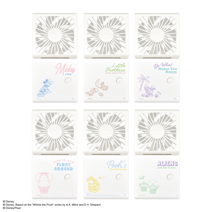 ディズニーキャラクター、ピクサーキャラクター ／ 2つ折りクールファン