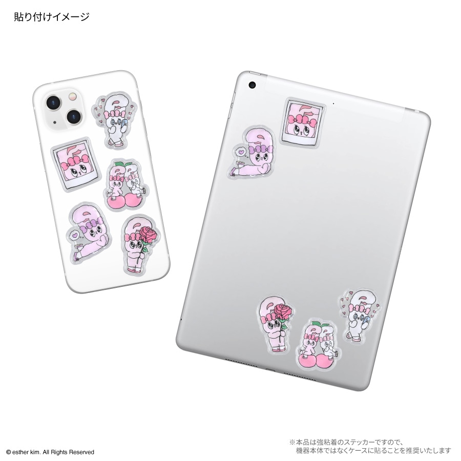PRINCESS ステッカー ピンクと白 封筒付き 7月中旬発売予定 Esther Bunny bubble pop | アイテムから探す,スマホ