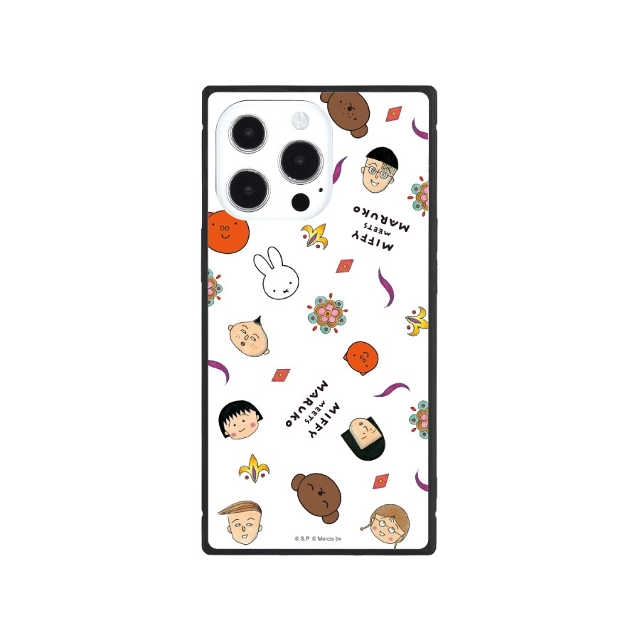 miffy meets maruko iPhone13 Pro対応 スクエアガラスケース