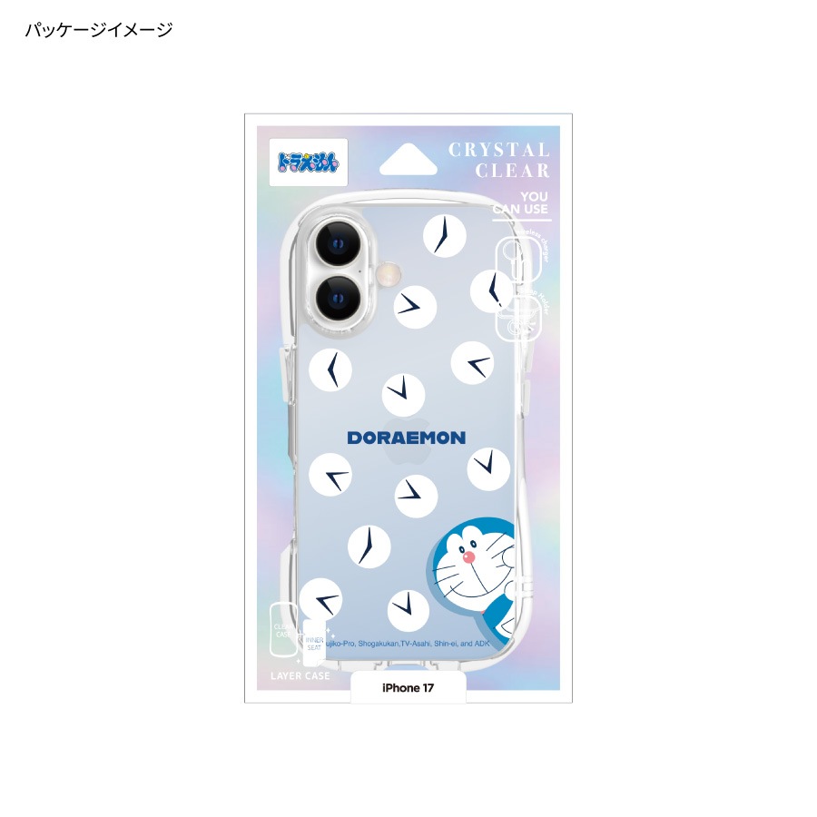 ドラえもん iPhone17 対応 クリスタルクリアケース