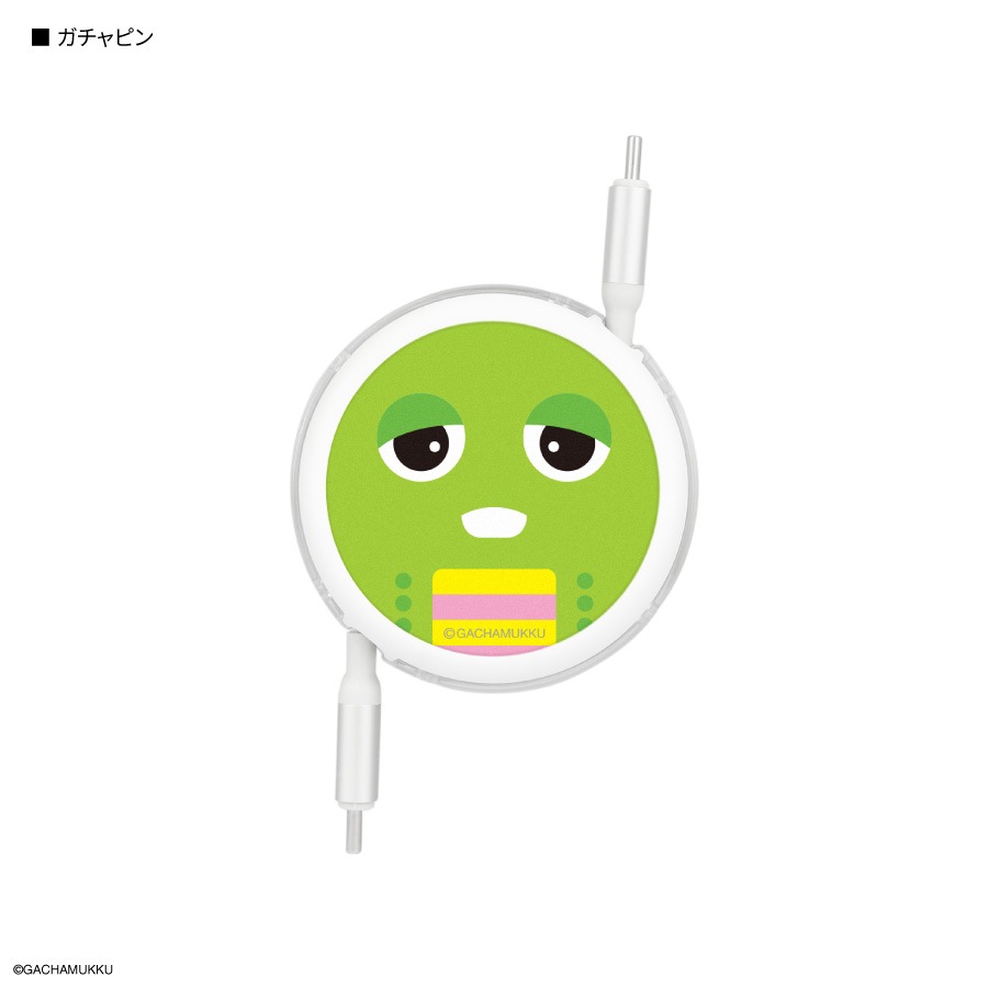 ガチャピン・ムック PD60W 対応 USB2.0 リール式 Type-C ケーブル