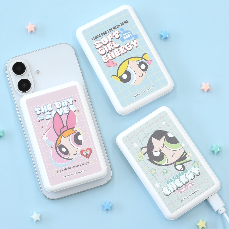 パワーパフ ガールズ MagSafe 対応 ワイヤレス リチウム充電器 5000mAh