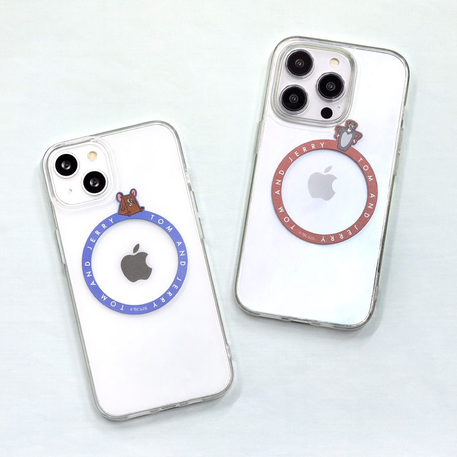 O-MENZ スマホスタンド 缶バッジ ステッカー トムとジェリー MagSafe 対応 メタルステッカー | 新着アイテム,スマホ