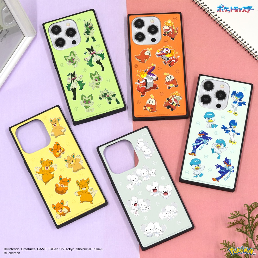 ポケットモンスター iPhone15 Pro 対応 スクエアガラスケース