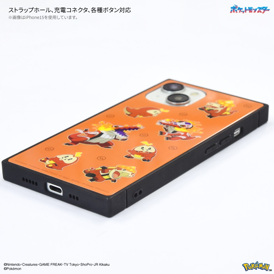 ポケットモンスター iPhone15 Pro 対応 スクエアガラスケース