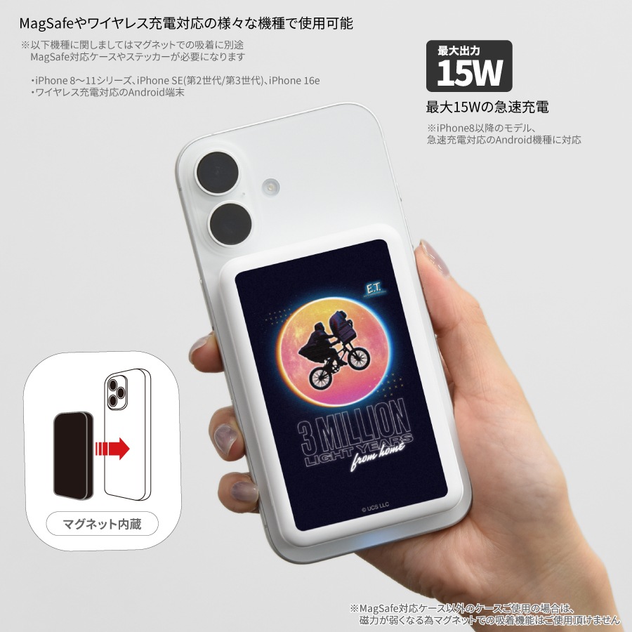E.T. MagSafe 対応 ワイヤレスリチウム充電器 5000mAh