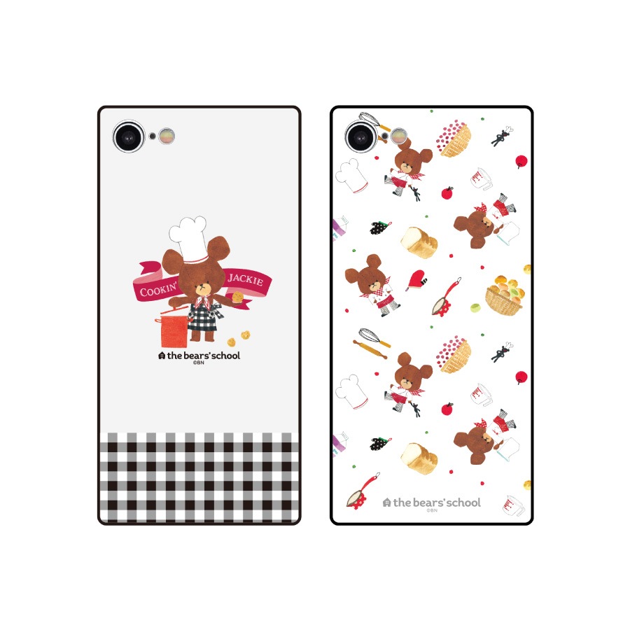 くまのがっこう iPhoneSE(第3世代/第2世代)/8/7対応 スクエアガラスケース