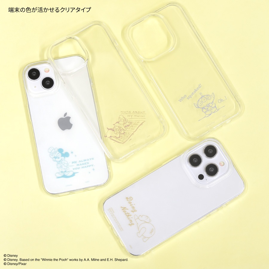 ディズニーキャラクター、ピクサーキャラクター ／ iPhone15 Pro 対応 ソフトケース