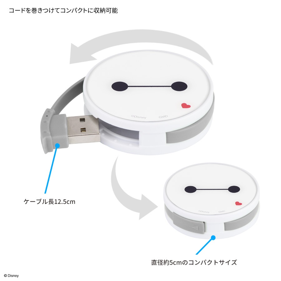 ディズニーキャラクター ／ ラウンドUSBハブ