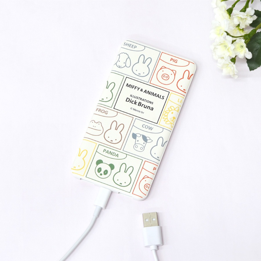 ミッフィー MIFFY&ANIMALS USB / USB Type-C 4000mAh リチウムイオンポリマー充電器 2.1A