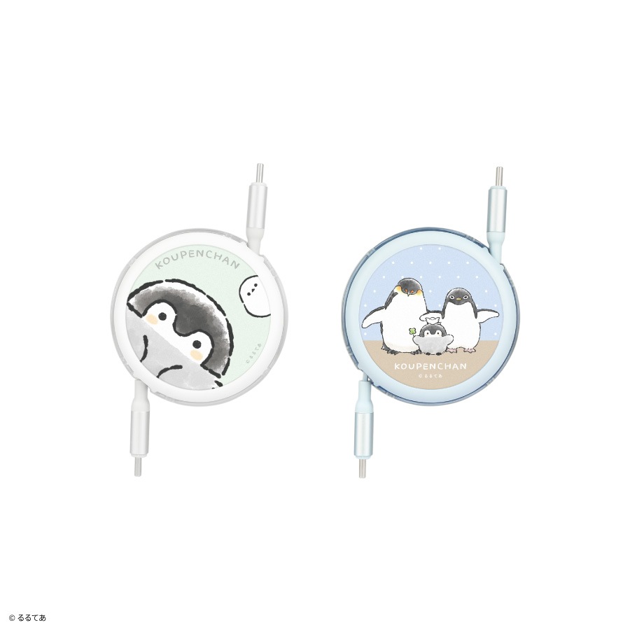 コウペンちゃん PD60W 対応 USB2.0 リール式 Type-C ケーブル