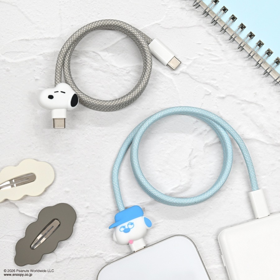 ピーナッツ スヌーピー PD60W 対応 USB2.0 Type-C マスコットマグネットケーブル