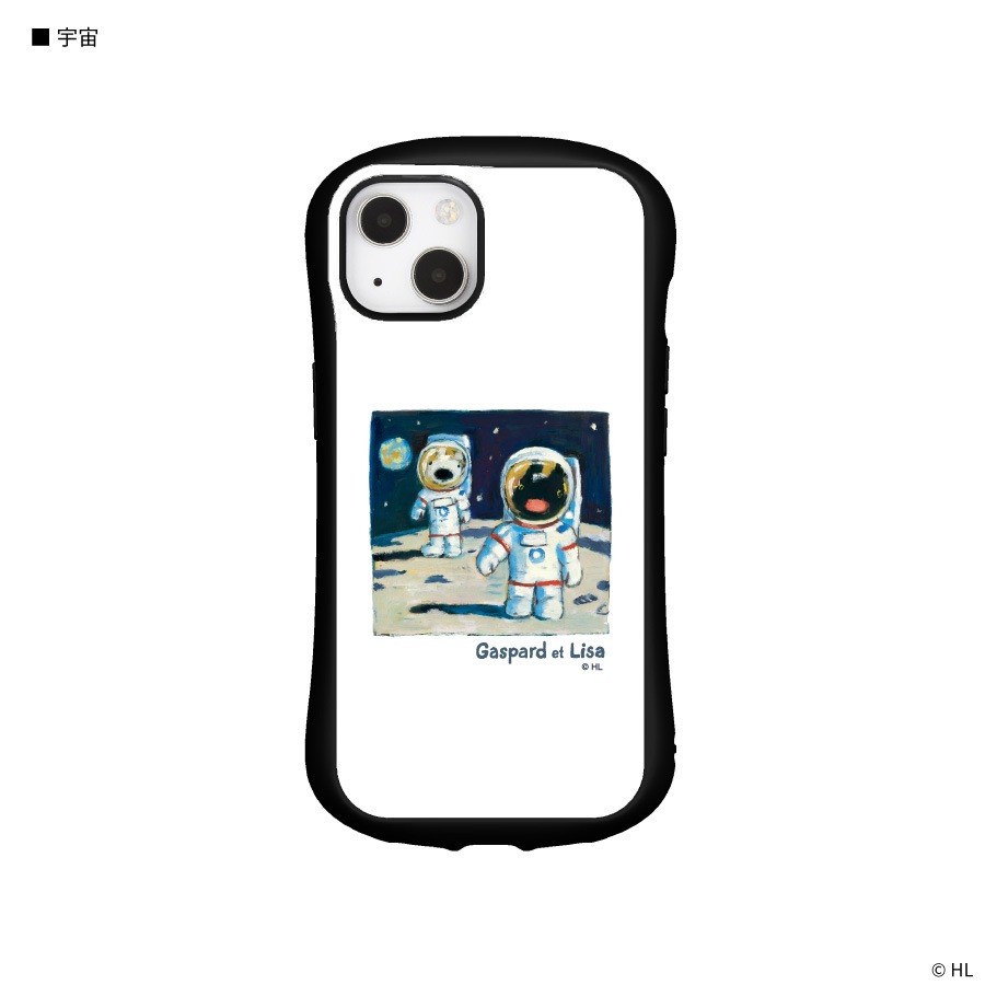 リサとガスパール iPhone13 対応 ハイブリッドガラスケース