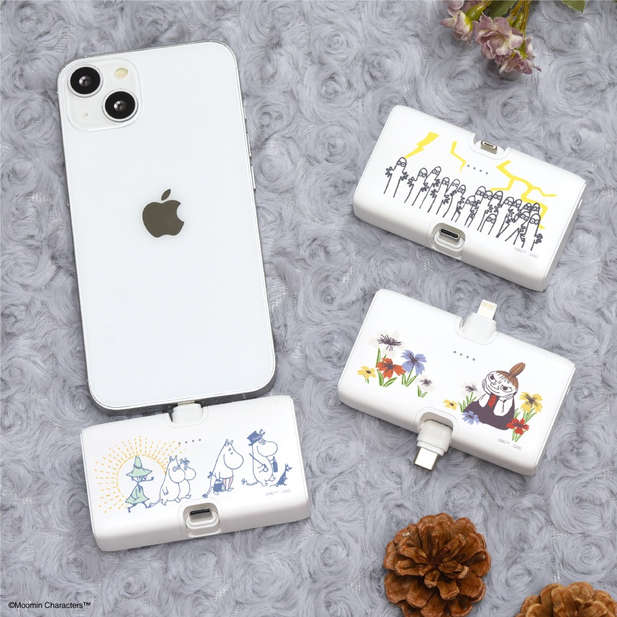 ムーミン Lightning / Type-C コネクタ付き リチウムイオン充電器