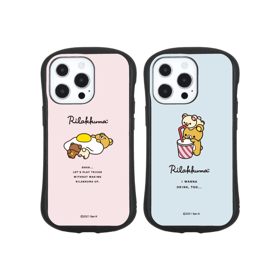 リラックマ　iPhone13 Pro対応 ハイブリッドガラスケース