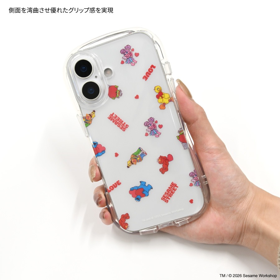 セサミストリート iPhone17 対応 クリスタルクリアケース