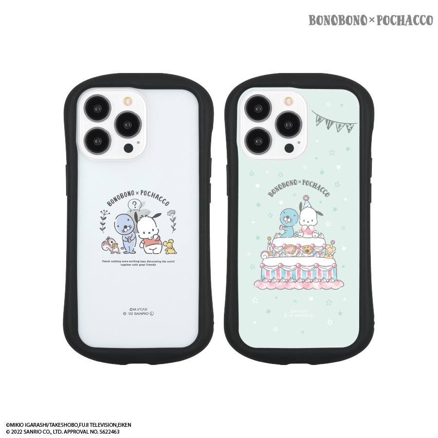 ぼのぼの×ポチャッコ　iPhone13 Pro対応 ハイブリッドクリアケース