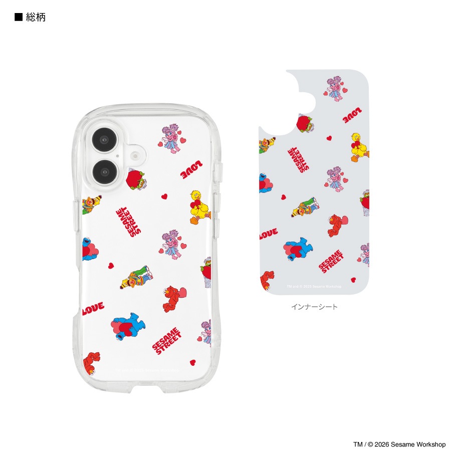 セサミストリート iPhone16 対応 クリスタルクリアケース