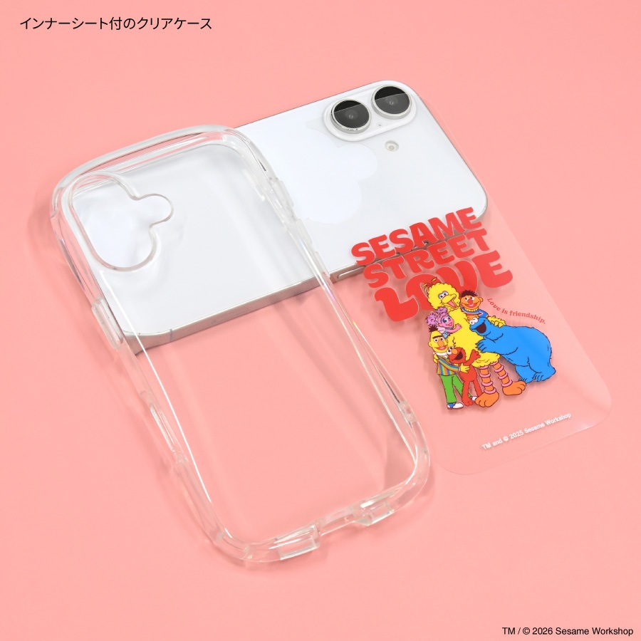 セサミストリート iPhone16 対応 クリスタルクリアケース