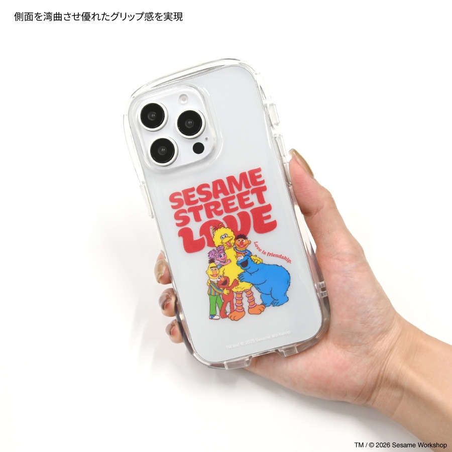 セサミストリート iPhone16 Pro 対応 クリスタルクリアケース
