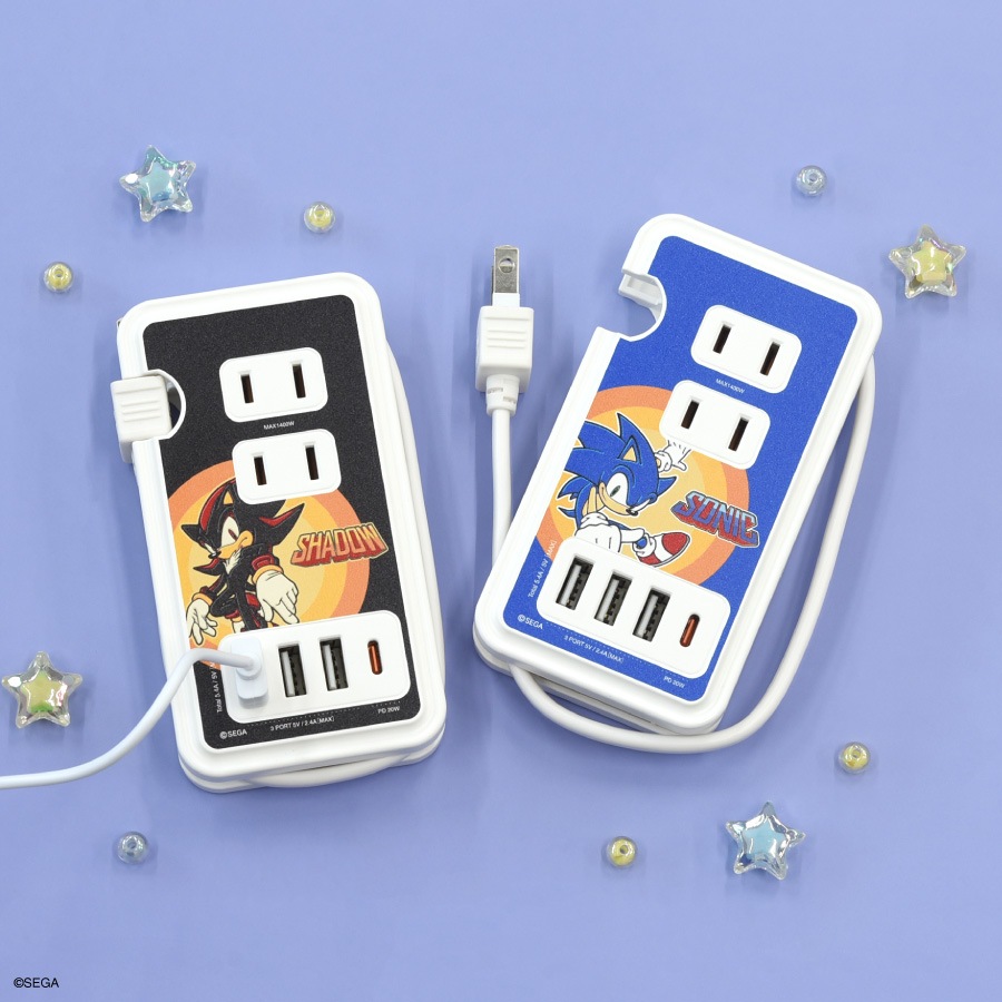 ソニック・ザ・ヘッジホッグ USB / USB Type-C 付き ACタップ