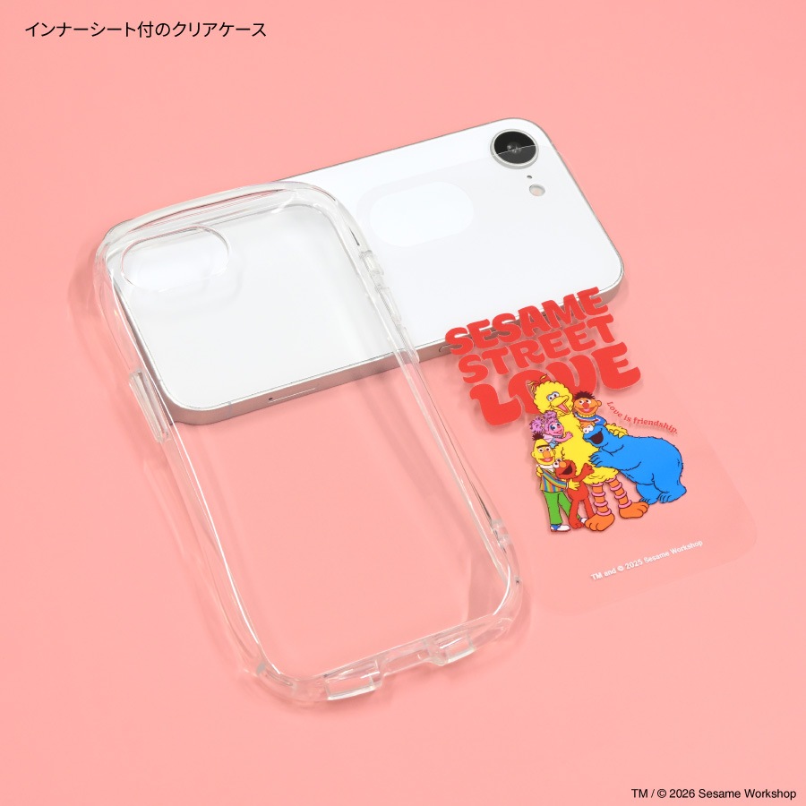 セサミストリート iPhone17e / 16e 対応 クリスタルクリアケース