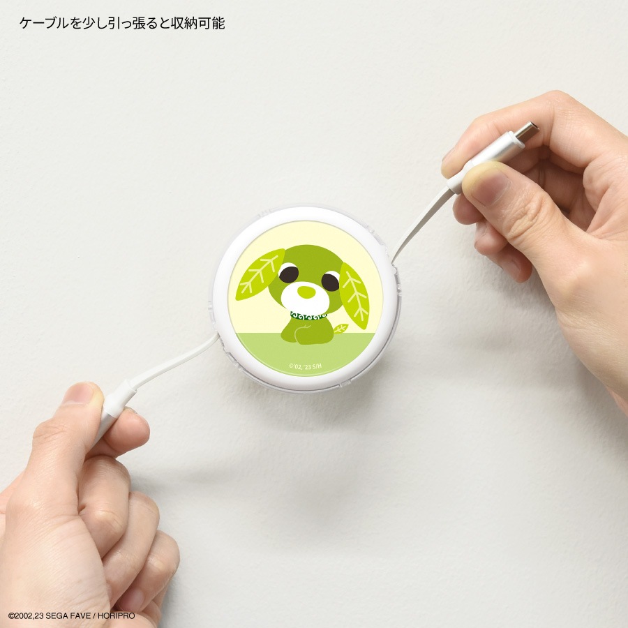 お茶犬 PD60W 対応 USB2.0 リール式 Type-C ケーブル