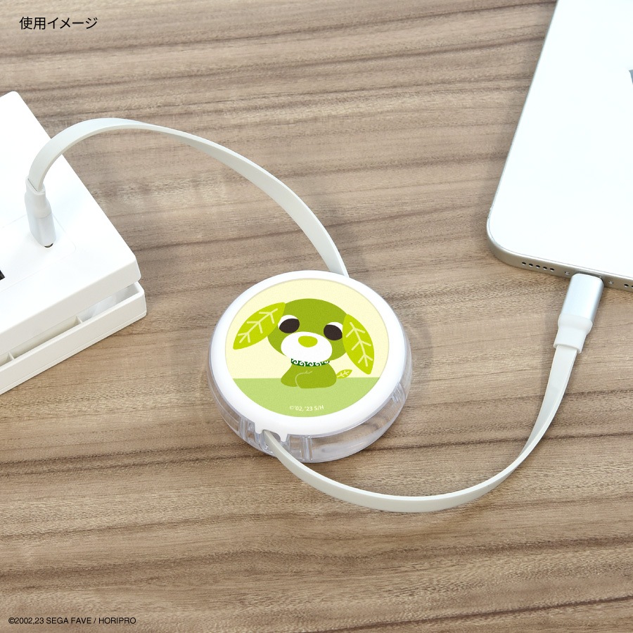 お茶犬 PD60W 対応 USB2.0 リール式 Type-C ケーブル