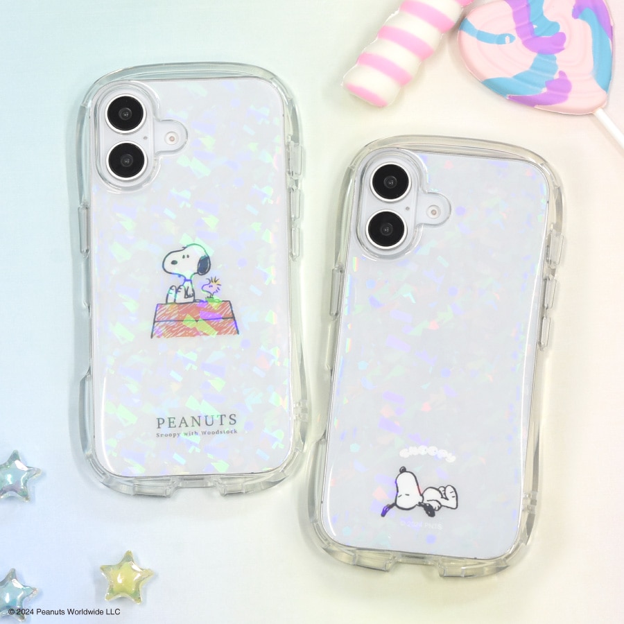 ピーナッツ スヌーピー iPhone16 対応 クリスタルクリアケース