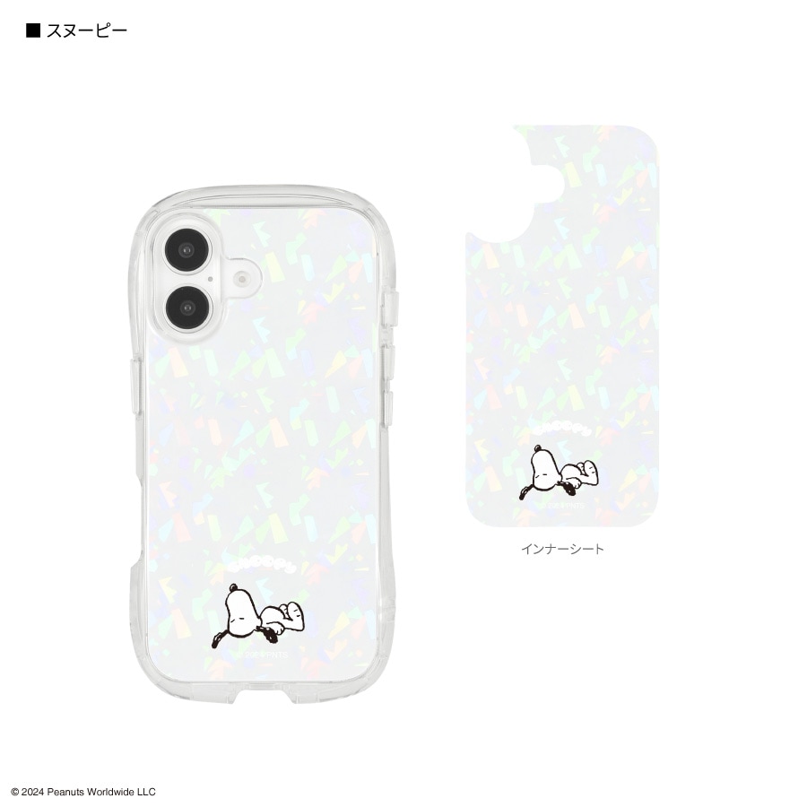 ピーナッツ スヌーピー iPhone16 対応 クリスタルクリアケース