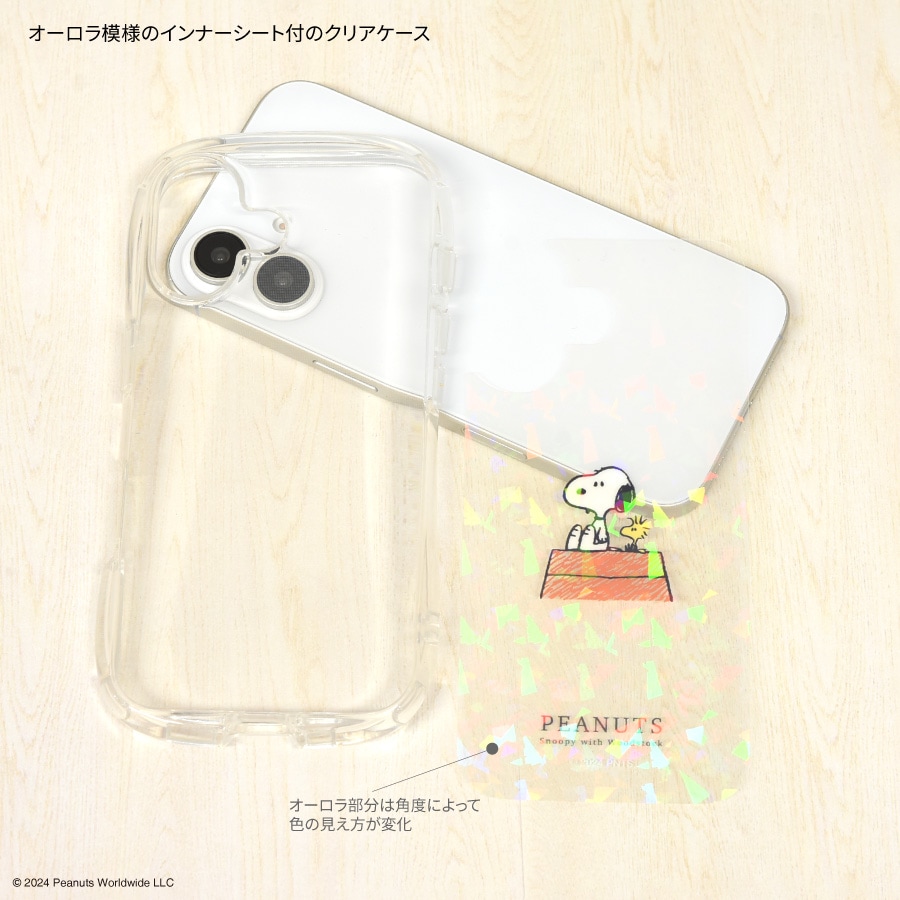 ピーナッツ スヌーピー iPhone16 対応 クリスタルクリアケース | は行