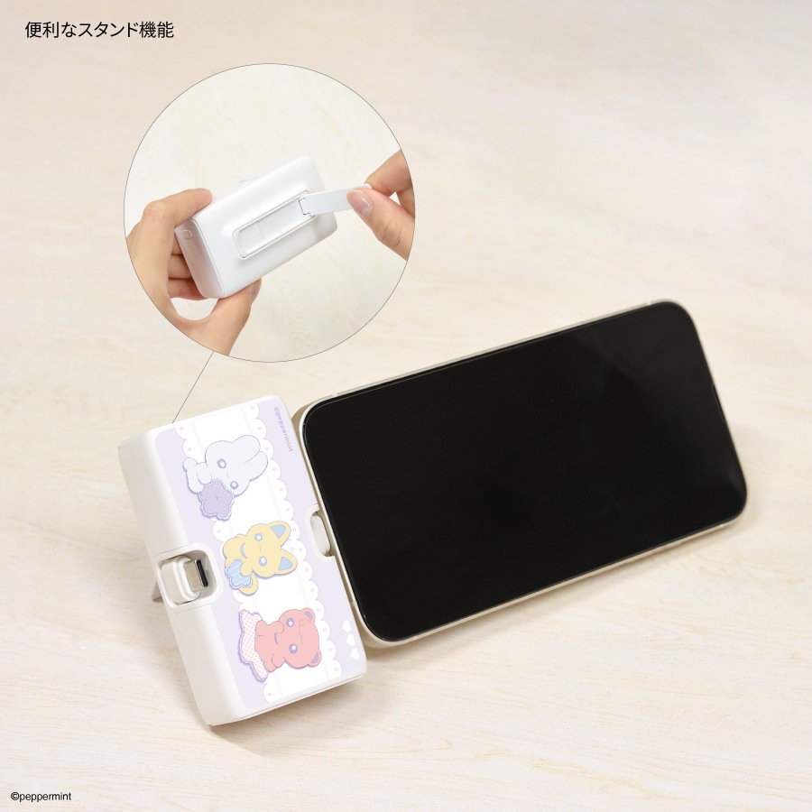 ペパーミント Lightning / Type-C コネクタ付き リチウムイオン充電器 4000mAh