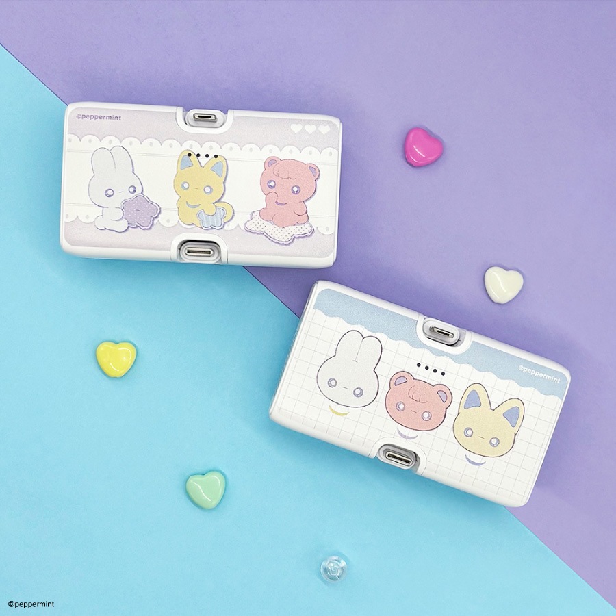ペパーミント Lightning / Type-C コネクタ付き リチウムイオン充電器 4000mAh