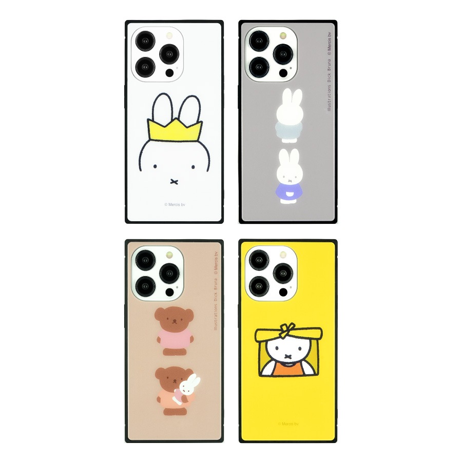 ミッフィー iPhone14 Pro 対応 スクエアガラスケース