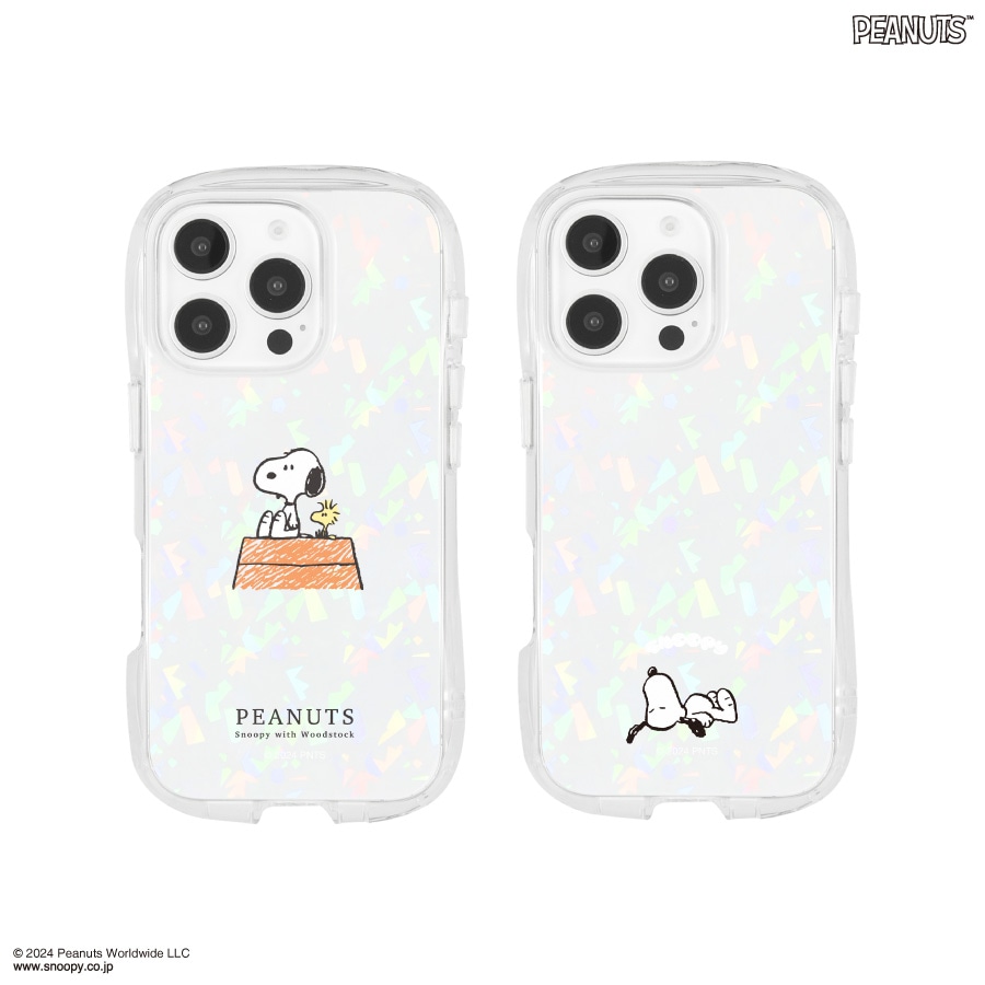ピーナッツ スヌーピー iPhone16 Pro 対応 クリスタルクリアケース