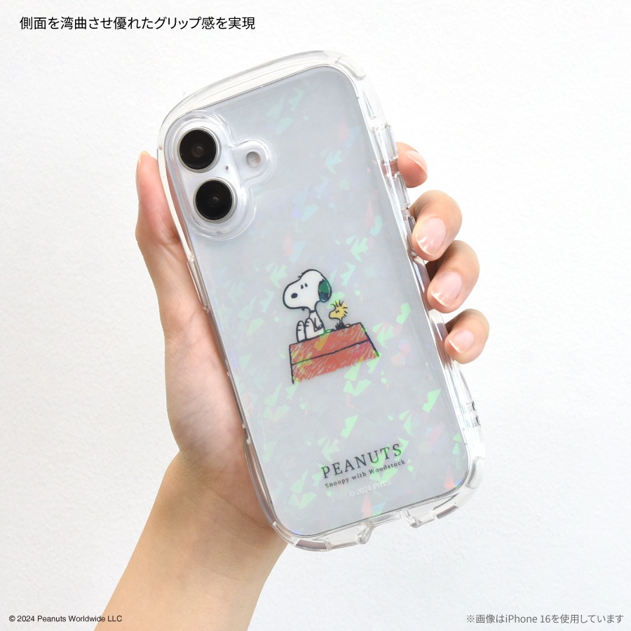 ピーナッツ スヌーピー iPhone16 Pro 対応 クリスタルクリアケース