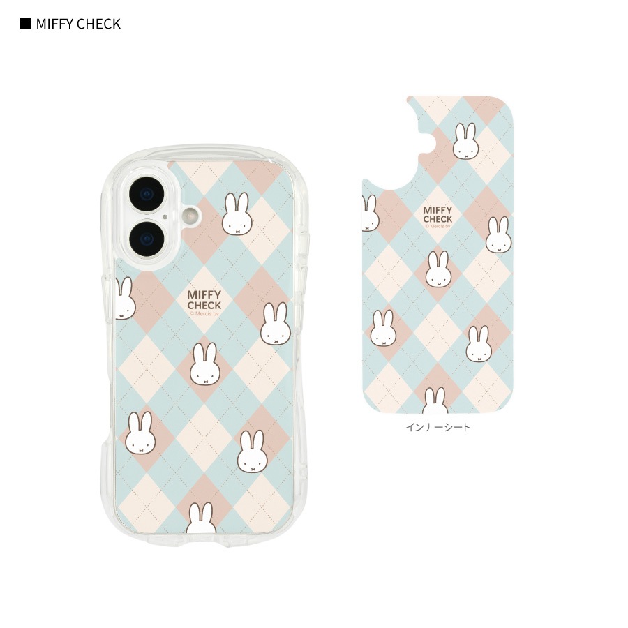 ミッフィー MIFFY CHECK iPhone17 対応 クリスタルクリアケース