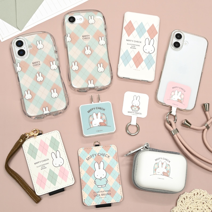 ミッフィー MIFFY CHECK iPhone17 対応 クリスタルクリアケース | ま行