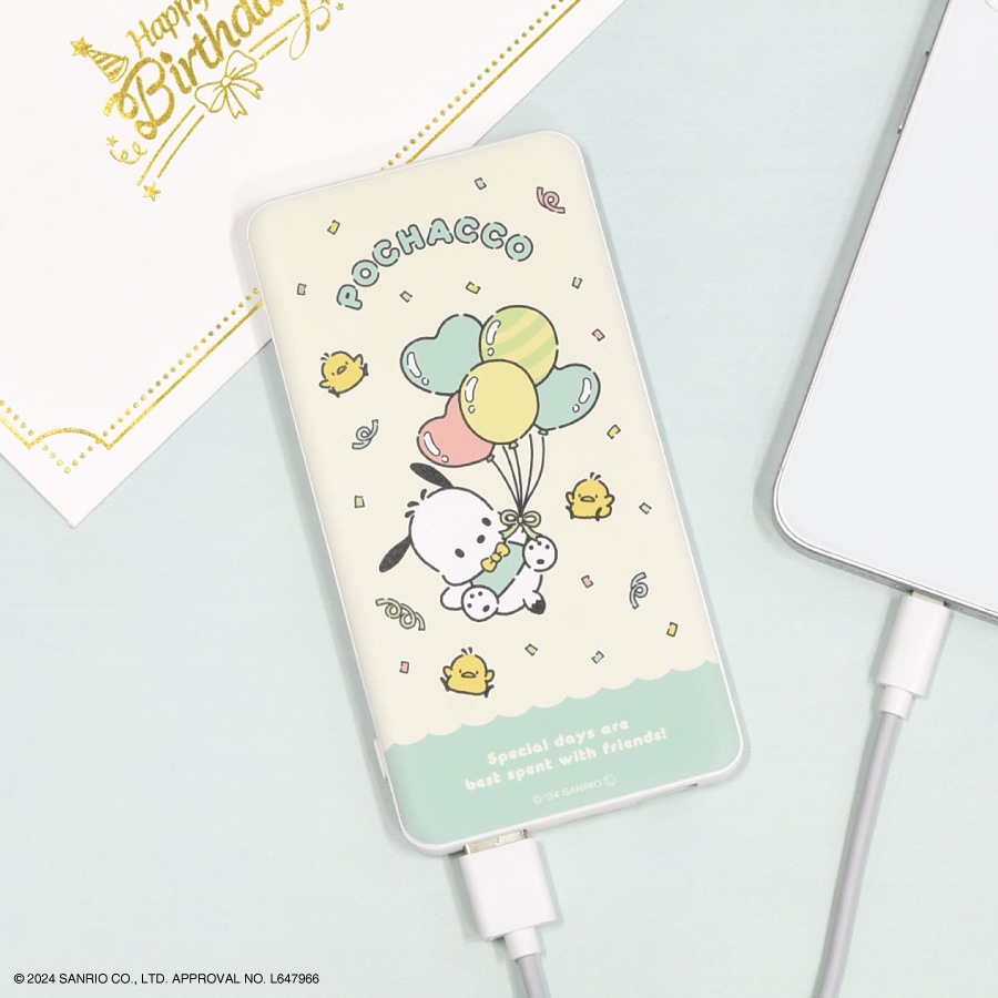 ポチャッコパーティ USB / USB Type-C 4000mAh リチウムイオンポリマー充電器 2.1A