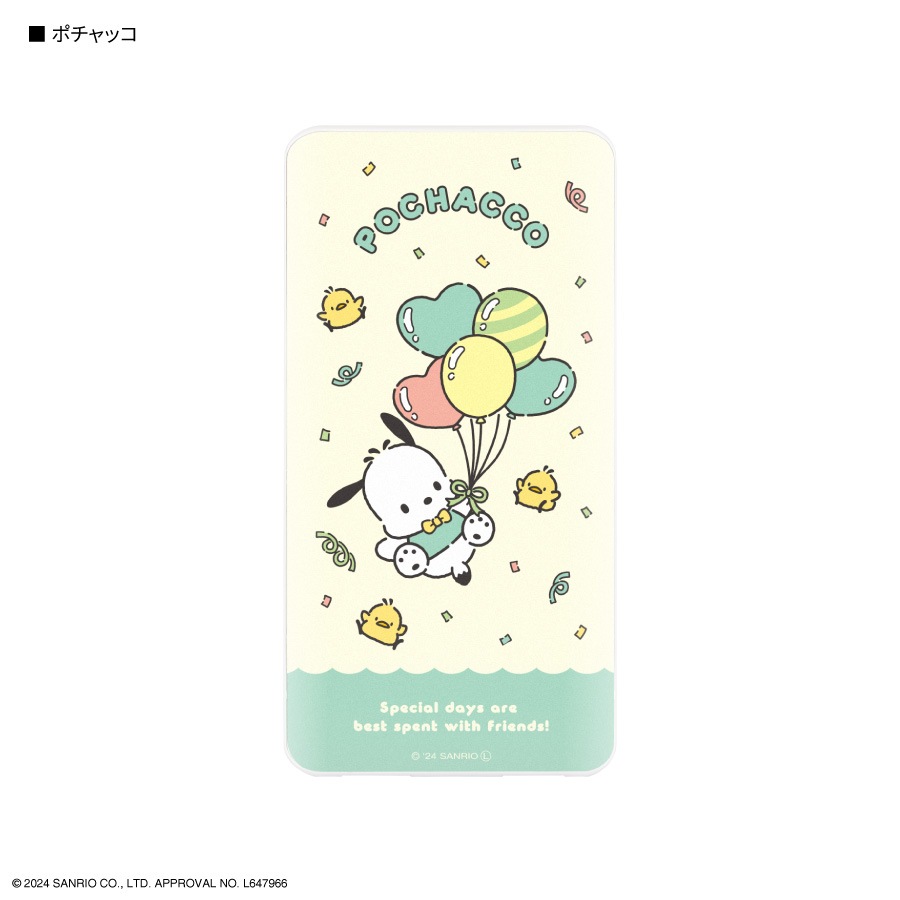 ポチャッコパーティ USB / USB Type-C 4000mAh リチウムイオンポリマー充電器 2.1A