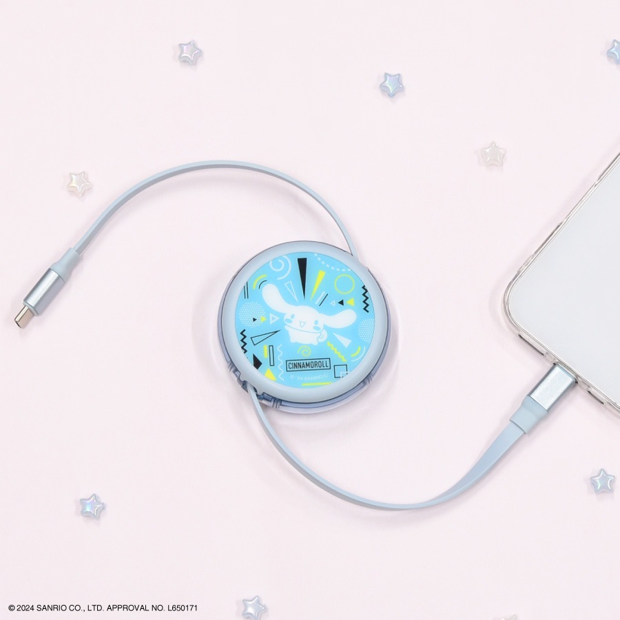 シナモロール Modern PD60W 対応 USB2.0 リール式 Type-C ケーブル