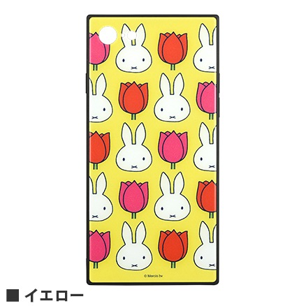 ミッフィー miffy and tulips iPhoneSE(第2世代)/8/7対応 スクエアガラスケース