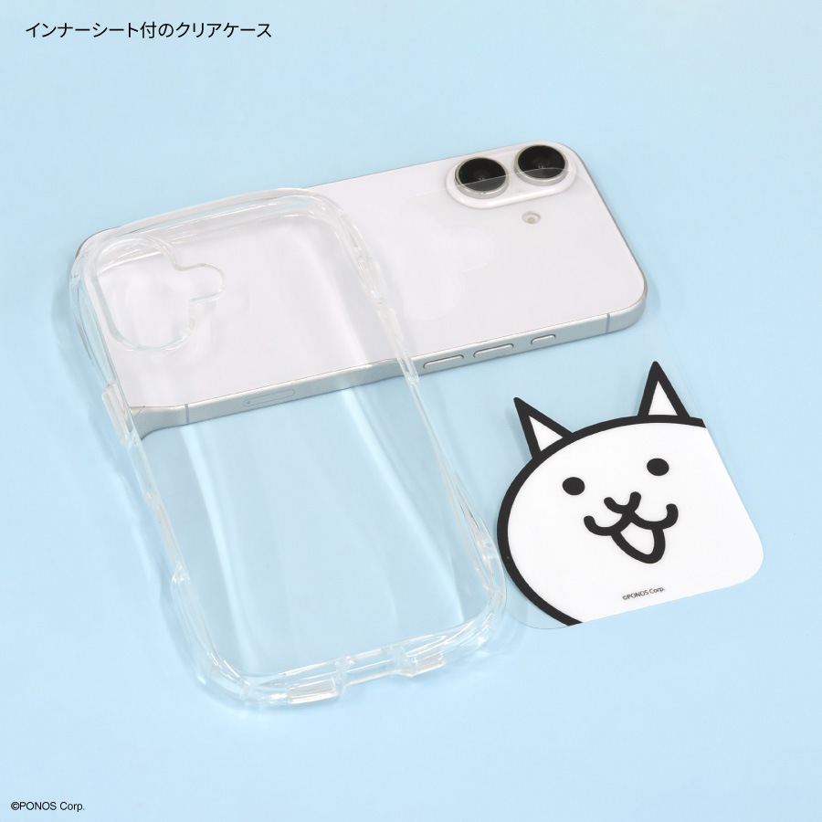 にゃんこ大戦争 iPhone16 対応 クリスタルクリアケース
