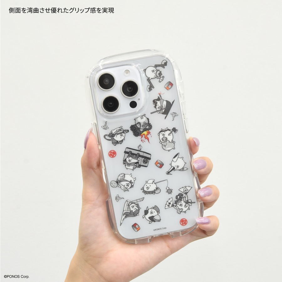にゃんこ大戦争 iPhone16 Pro 対応 クリスタルクリアケース