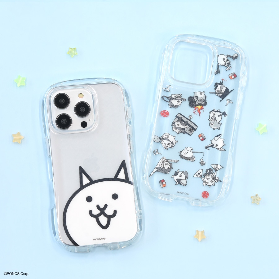 にゃんこ大戦争 iPhone16 Pro 対応 クリスタルクリアケース