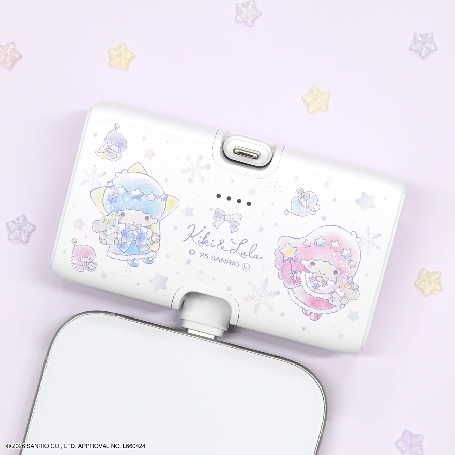 リトルツインスターズ Lightning / Type-C コネクタ付き リチウムイオン充電器 4000mAh
