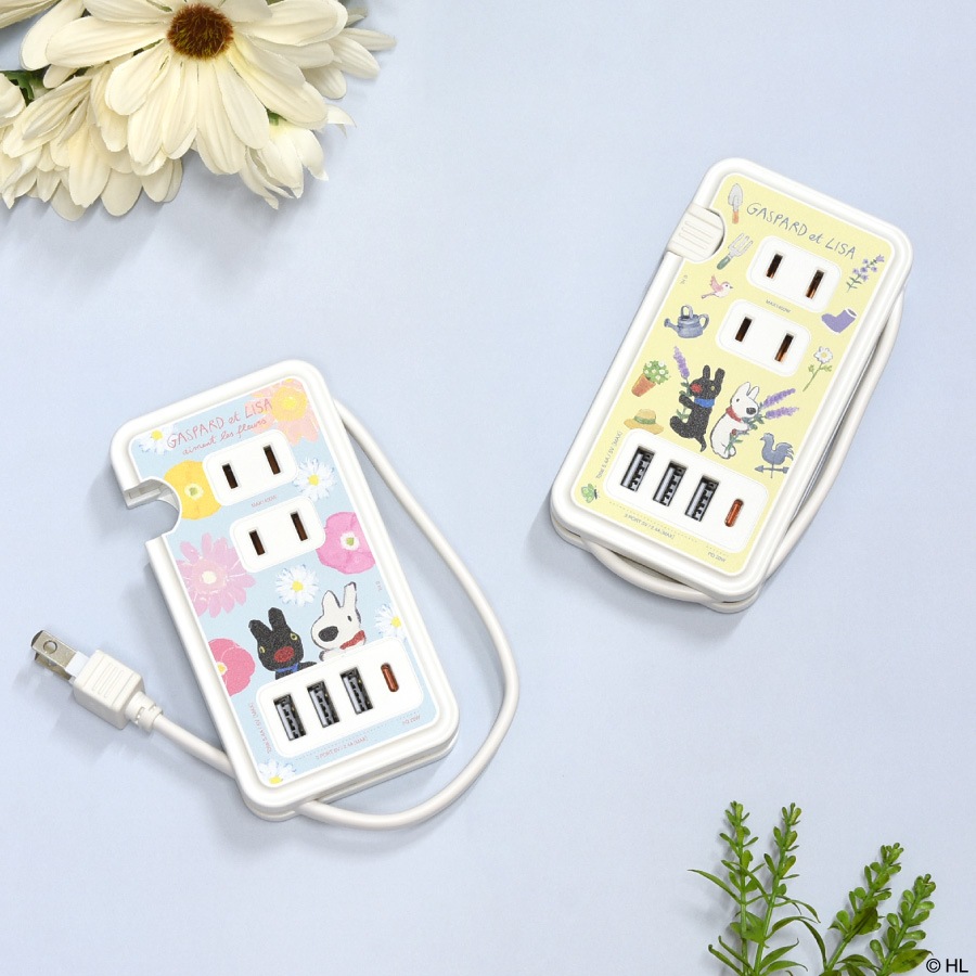 リサとガスパール USB / USB Type-C 付き ACタップ